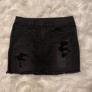 Express Black Distressed Skirt